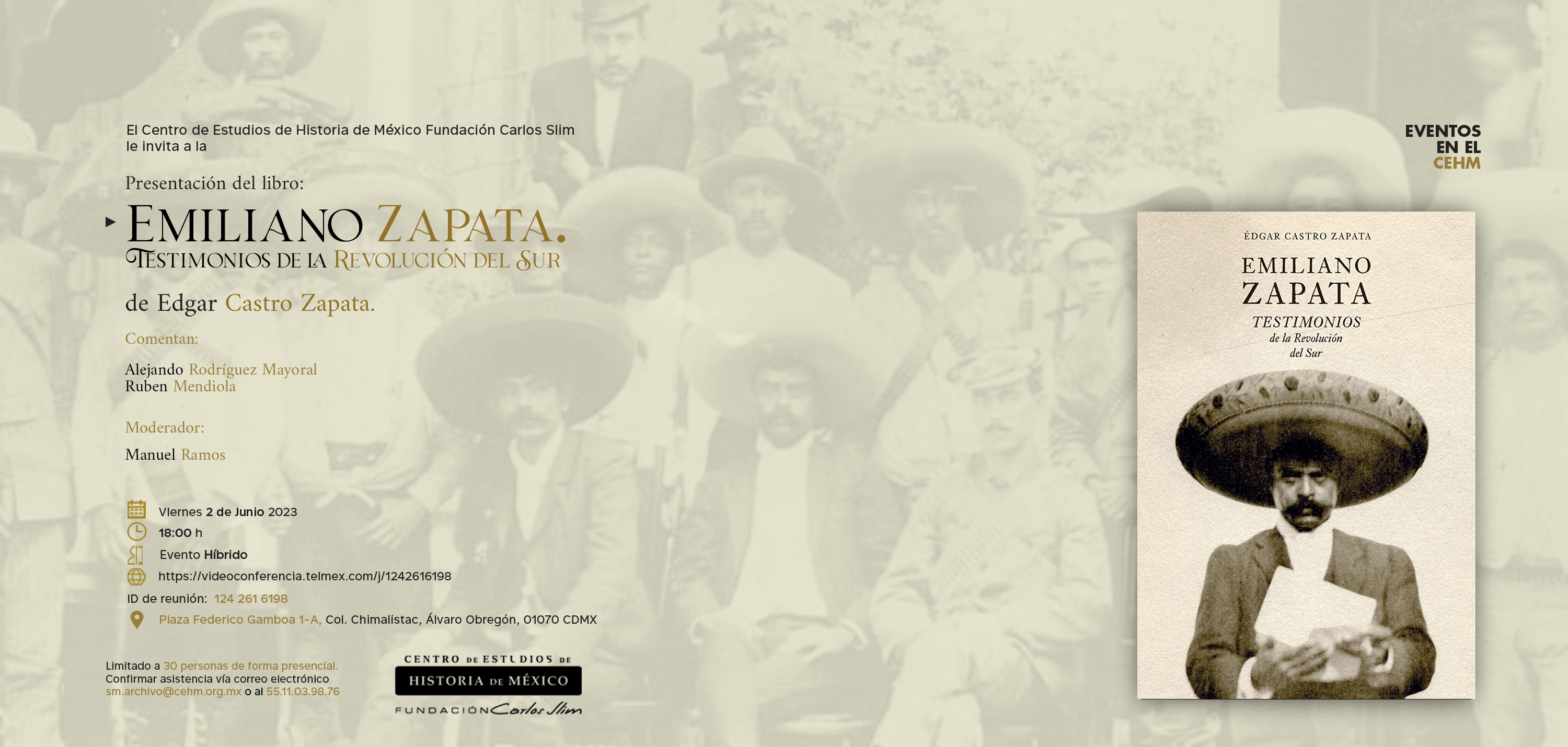 Presentacion del libro Zapata de Edgar Castro Zapata Banner